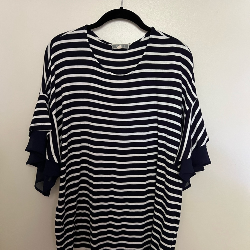 Striped Navy and White Women's Top